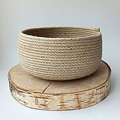 Для дома и интерьера handmade. Livemaster - original item Interior basket made of jute rope 