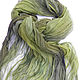 Batik scarf stole 'Forest moss'. Khaki, olive. 100% silk. Wraps. Silk Batik Watercolor ..VikoBatik... My Livemaster. Фото №4