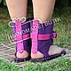 Sandals high purple with pink suede. Sandals. Katorina Rukodelnica HandMadeButik. My Livemaster. Фото №5