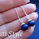 Серебряные серьги-продевки с лазуритом ,,AZURE,,. Серьги-продевки. Tati Style. Ярмарка Мастеров.  Фото №4