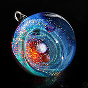 Украшения handmade. Livemaster - original item Pendant ball Outer space 2. Cosmic Jewelry Universe Galaxy lampwork. Handmade.