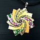 Pendant from polymer clay Spiral star. a riot of colors, Pendants, Tambov,  Фото №1