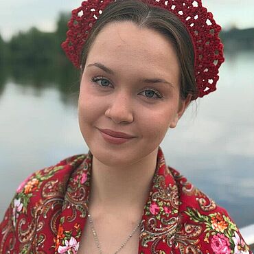 Русский стиль ручной работы. Ярмарка Мастеров - ручная работа Кокошник-ободок красный. Ободок крючком. Handmade.