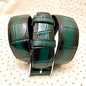 Аксессуары handmade. Livemaster - original item Men`s belt, made of the abdominal part of genuine crocodile leather.. Handmade.