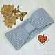 Headband Turban Turban, knitted womens Grey. Bandage. Space Cat Knitting. My Livemaster. Фото №4