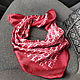 Винтаж: Красный шелковый платок с орнаментом D. Платки винтажные. Irina-ekw. Ярмарка Мастеров.  Фото №4