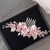 Decoration wedding Brides Hair Comb with flowers and leaves