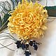 Silk flowers. Brooch made of silk Rebecca, Brooches, Moscow,  Фото №1