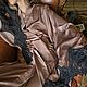 Заказать Пеньюар Премиальный "Капучино" короткий. DRESSART Модный Дом Анны Ивановой (dressartcouture). Ярмарка Мастеров. . Халаты Фото №3