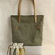 Army green color bag made of soft thick canvas. Classic Bag. Cuteshop. My Livemaster. Фото №4