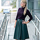 The skirt of eco-leather with buttons green, Skirts, Vladivostok,  Фото №1