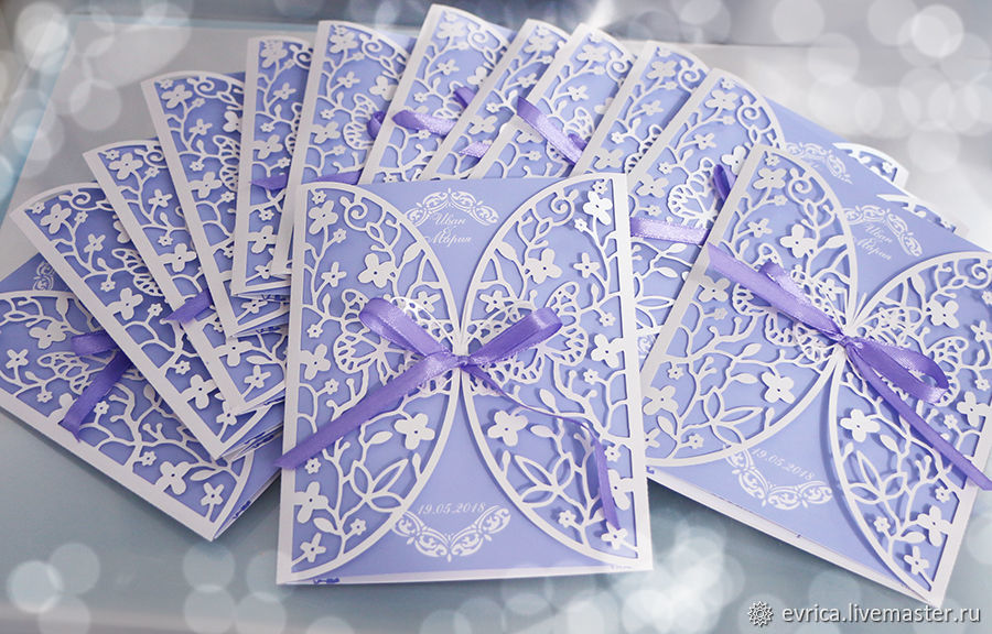 Wedding invitations 'Lavender', Invitations, Moscow,  Фото №1