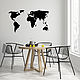 Деревянная карта мира на стену 120х60 см, черная, Карты мира, Москва,  Фото №1