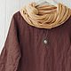 Brown linen blouse oversize. Blouses. etnoart. My Livemaster. Фото №4