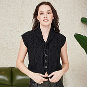 Одежда handmade. Livemaster - original item Black vest for women. Handmade.