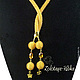 handmade jewelry. Lariat harness Gold beaded. jewelry from gold fish. fair masters
