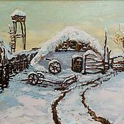 Картины и панно handmade. Livemaster - original item The picture Winter at the Cossack farmstead Decorated. Handmade.