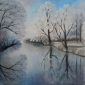 Картины и панно handmade. Livemaster - original item "Crystal silence" Winter landscape. Oil painting. Handmade.