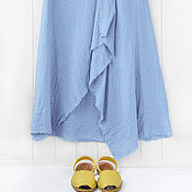 Одежда handmade. Livemaster - original item Boho style skirt made of blue linen. Handmade.