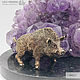 Bronze wild Boar with amethyst, the symbol of the year of the pig. Figurines. Miner premium - Ltd Moscow (mineralpremium). Online shopping on My Livemaster.  Фото №2