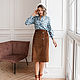 A-line skirt brown cotton corduroy Chocolate, Skirts, Novosibirsk,  Фото №1