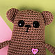 Заказать Knitted toys teddy bear brown small with a heart. Вязаные игрушки - Ольга (knitlandiya). Ярмарка Мастеров. . Stuffed Toys Фото №3