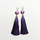 Order Earrings with silk tassels ' Lavender fields'. Linda (LKdesign). Livemaster. . Tassel earrings Фото №3
