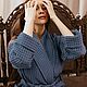  Халат женский банный синий. Халаты. YS - Банные халаты, сорочки, пижамы. Ярмарка Мастеров.  Фото №4