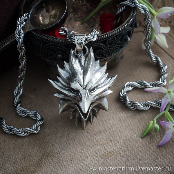 Кулон Феникс. Медальон Ведьмака. The Witcher нейзильбер серебро в ...