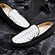 Men's moccasins, made of genuine python leather, and gray suede. Moccasins. SHOES&BAGS. Online shopping on My Livemaster.  Фото №2