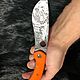 Нож Custom orange. Ножи. Шеф Нож. Интернет-магазин Ярмарка Мастеров.  Фото №2