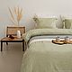 Jacquard satin bed linen in olive shade, Bedding sets, Cheboksary,  Фото №1