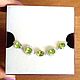 Classic silver bracelet 'Juicy summer' with peridots and cubic Zirconia, Bead bracelet, Makhachkala,  Фото №1