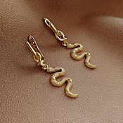 Украшения handmade. Livemaster - original item Snake Earrings. Stylish spectacular gold earrings. Handmade.