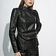Leather jacket with a high shoulder. Outerwear Jackets. Lollypie - Modiste Cat. Online shopping on My Livemaster.  Фото №2