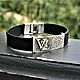 Bracelet with initials leather to order. Braided bracelet. kot-bayun. My Livemaster. Фото №5