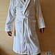 Men's velour-terry bathrobe white, Dressing gowns mans, Moscow,  Фото №1