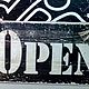 Табличка "Открыто-Закрыто" в стиле ЛОФТ_Черно-белый W0120. Картины. TREENITY_Студия Ольги Генераловой. Ярмарка Мастеров.  Фото №4
