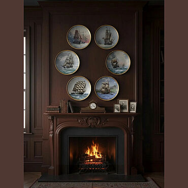 Винтаж ручной работы. Ярмарка Мастеров - ручная работа Винтаж: Англия Америка коллекционные тарелки Парусники золотого века Franklin. Handmade.