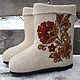 Boots 'Red poppy' , Felt boots, Novocheboksarsk,  Фото №1