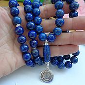 Фен-шуй и эзотерика handmade. Livemaster - original item Muslim rosary with medallion made of Afghan lapis lazuli and 925 silver. Handmade.