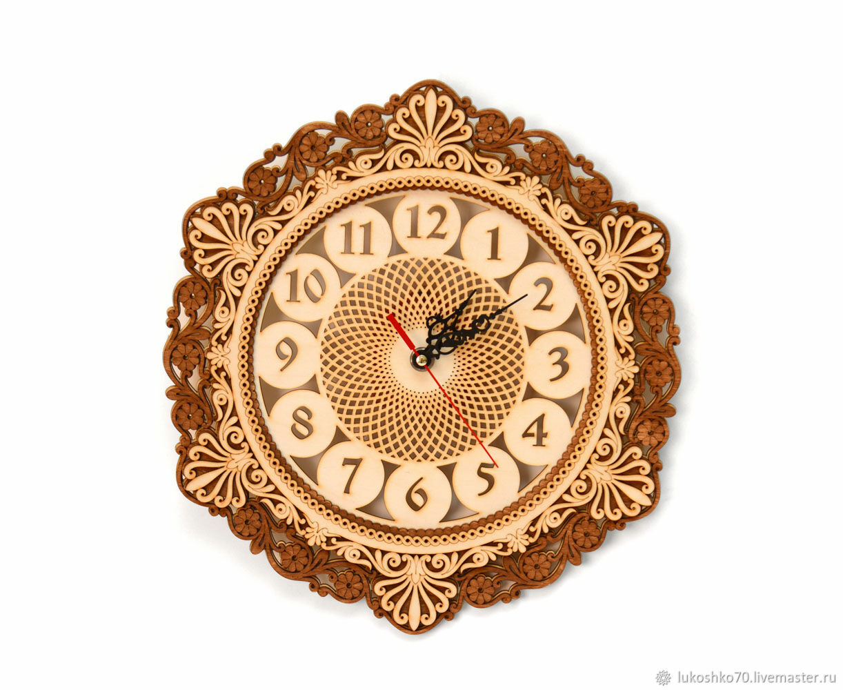 Large wooden wall clock 'Openwork' D31. Art.40026, Watch, Tomsk,  Фото №1