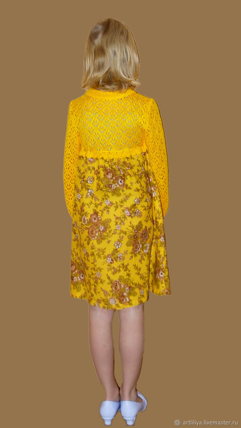Платье: Платье детское с вязаной кокеткой Солнышко в интернет-магазине ...
