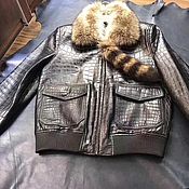 Мужская одежда handmade. Livemaster - original item Men`s crocodile leather jacket, black color, LUX class.. Handmade.