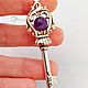 Order Silver Healing Key with Natural Amethyst. ladymillion. Livemaster. . Amulet Фото №3