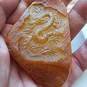 Картины и панно handmade. Livemaster - original item Baltic Amber Dragon, carving. Handmade.