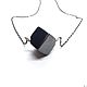Silver mini necklace Cubism. Natural hematite, silver 925, Necklace, Moscow,  Фото №1