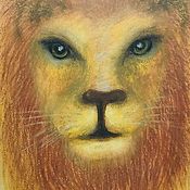 Картины и панно handmade. Livemaster - original item Oil pastel painting lion`s head 