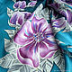 Silk scarf 'Lilac flowers' Lilac, blue-green gray. Silk. Shawls1. Silk Batik Watercolor ..VikoBatik... Online shopping on My Livemaster.  Фото №2
