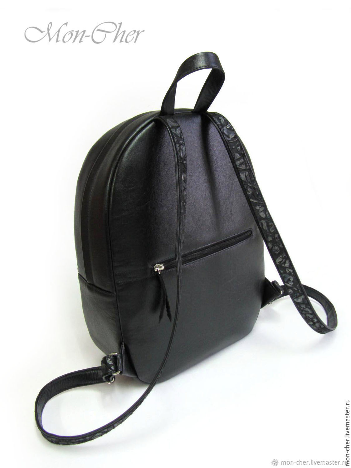 Рюкзак женский кожаный черный "Узоры ночи" купить в интернет-магазине ...